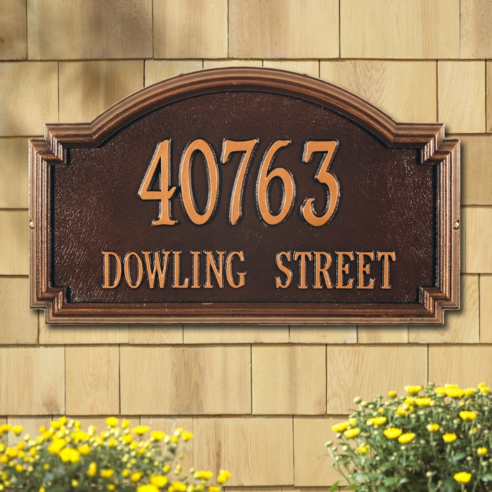 Williamsburg Estate Wall Address Plaque - Two Line - 1295