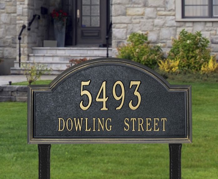 Providence Arch Estate Lawn Address Plaque - Two Line - 1311