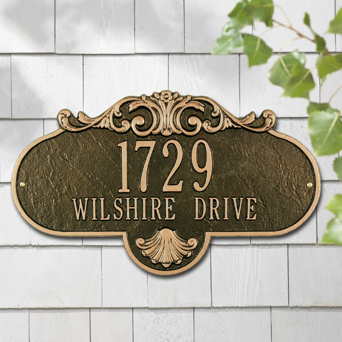Rochelle Grande Wall Address Plaque - Two Line - 2018