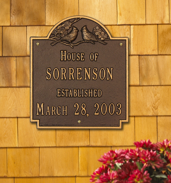 Cardinal Wedding Plaque - Two Line - 2206