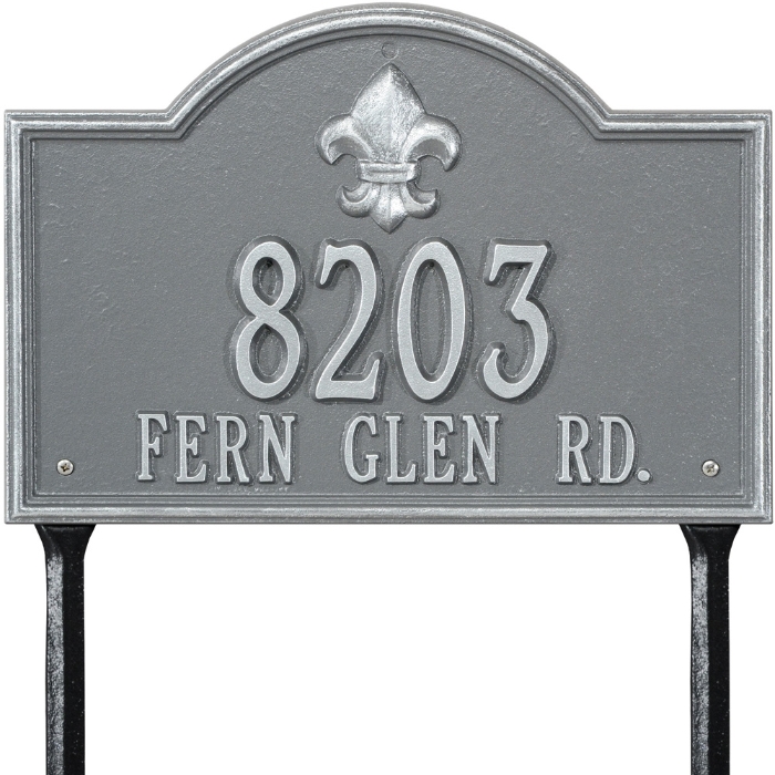 Bayou Vista Standard Lawn Address Plaque - Two Line - 2846