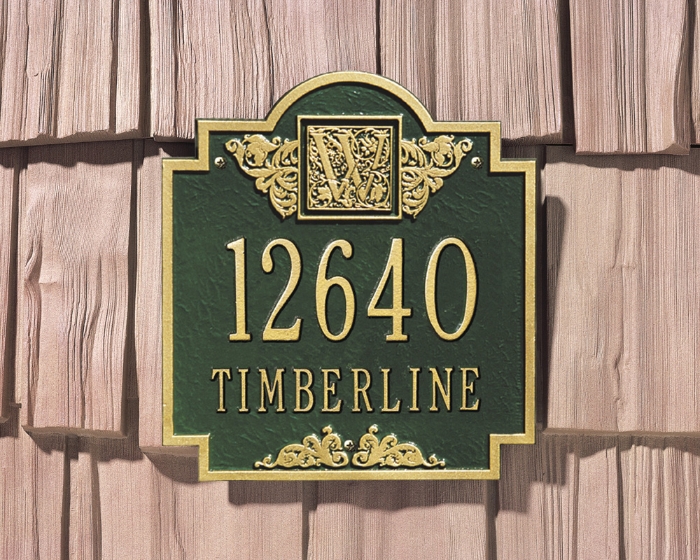 Monogram Standard Wall Address Plaque - Two Line - 5006