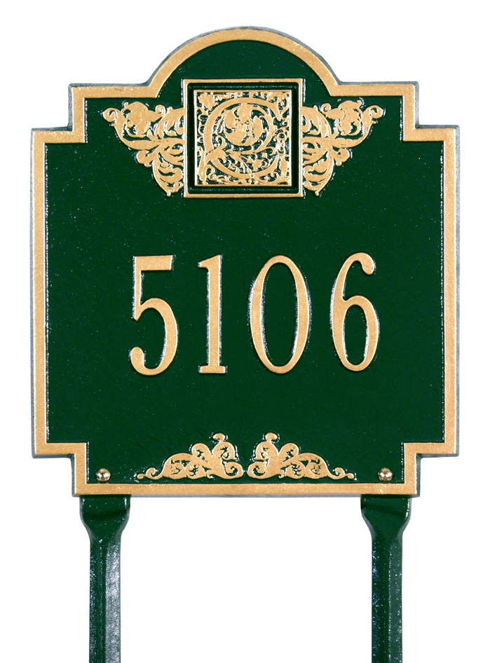 Monogram Standard Lawn Address Plaque - One Line - 5105