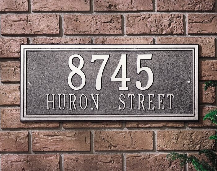 Double Line Estate Wall Address Plaque - Two Line - 6107