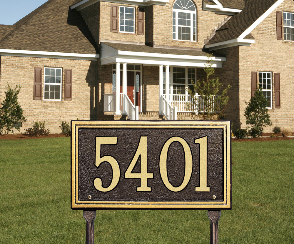 Double Line Standard Lawn Address Plaque - One Line | Whitehall at ...