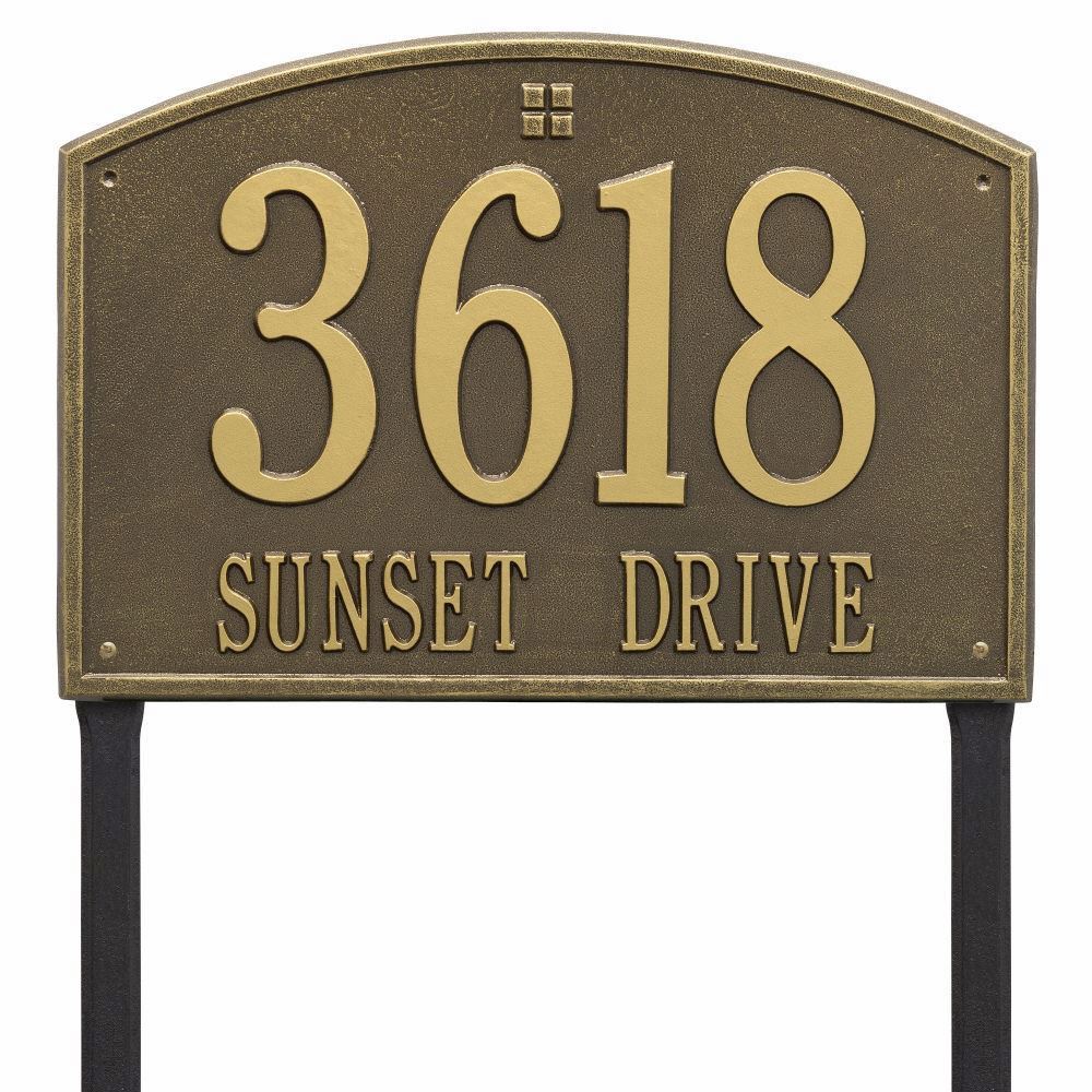 Whitehall Cape Charles Estate Lawn Address Plaque - Two Line
