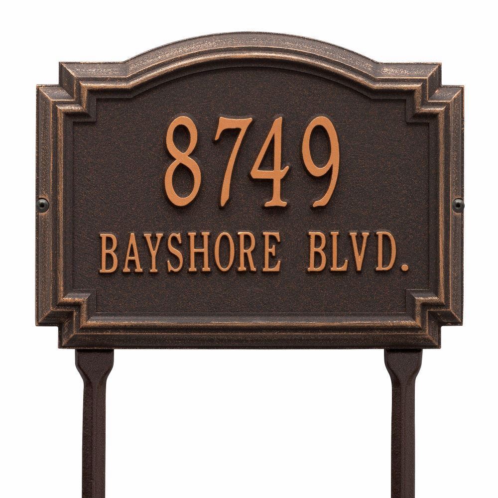 Whitehall Williamsburg Standard Lawn Address Plaque - Two Line