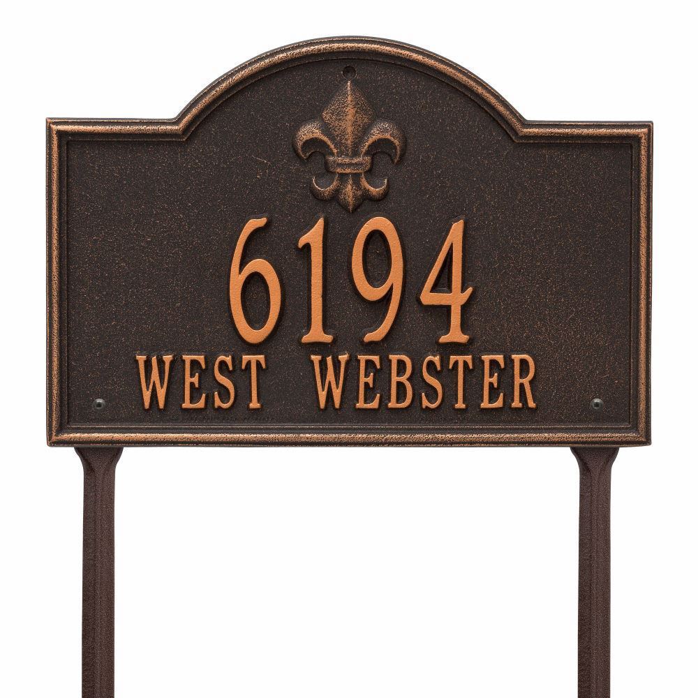 Whitehall Bayou Vista Standard Lawn Address Plaque - Two Line