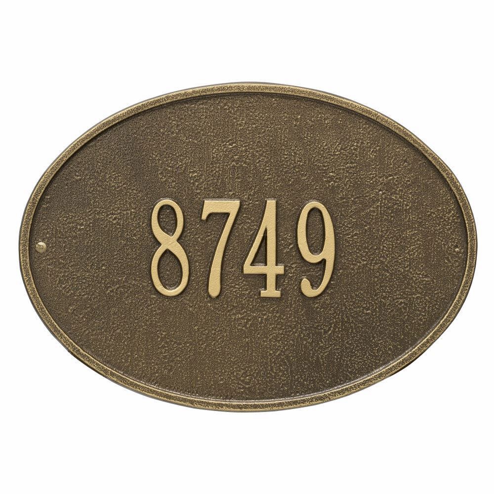 Whitehall Hawthorne Oval Standard Wall Address Plaque - One Line