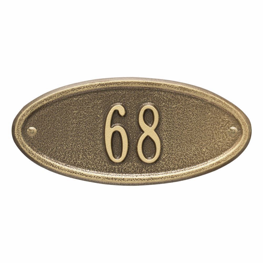 Whitehall Madison Oval Petite Wall Address Plaque - One Line