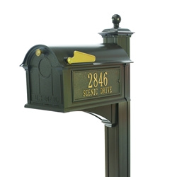 Whitehall Balmoral Mailbox Side Plaques, Post Package in Bronze
