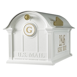 Whitehall Balmoral Mailbox Side Plaques and Monogram Package in White