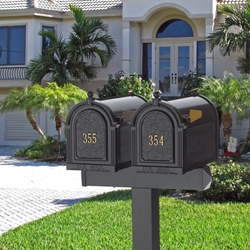 Whitehall Capitol Dual Mailbox Package in Black