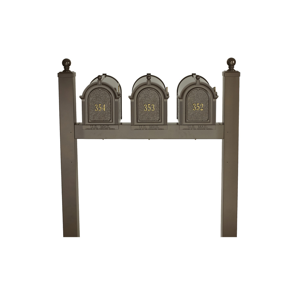 Whitehall Capitol Triple Mailbox Package in Bronze