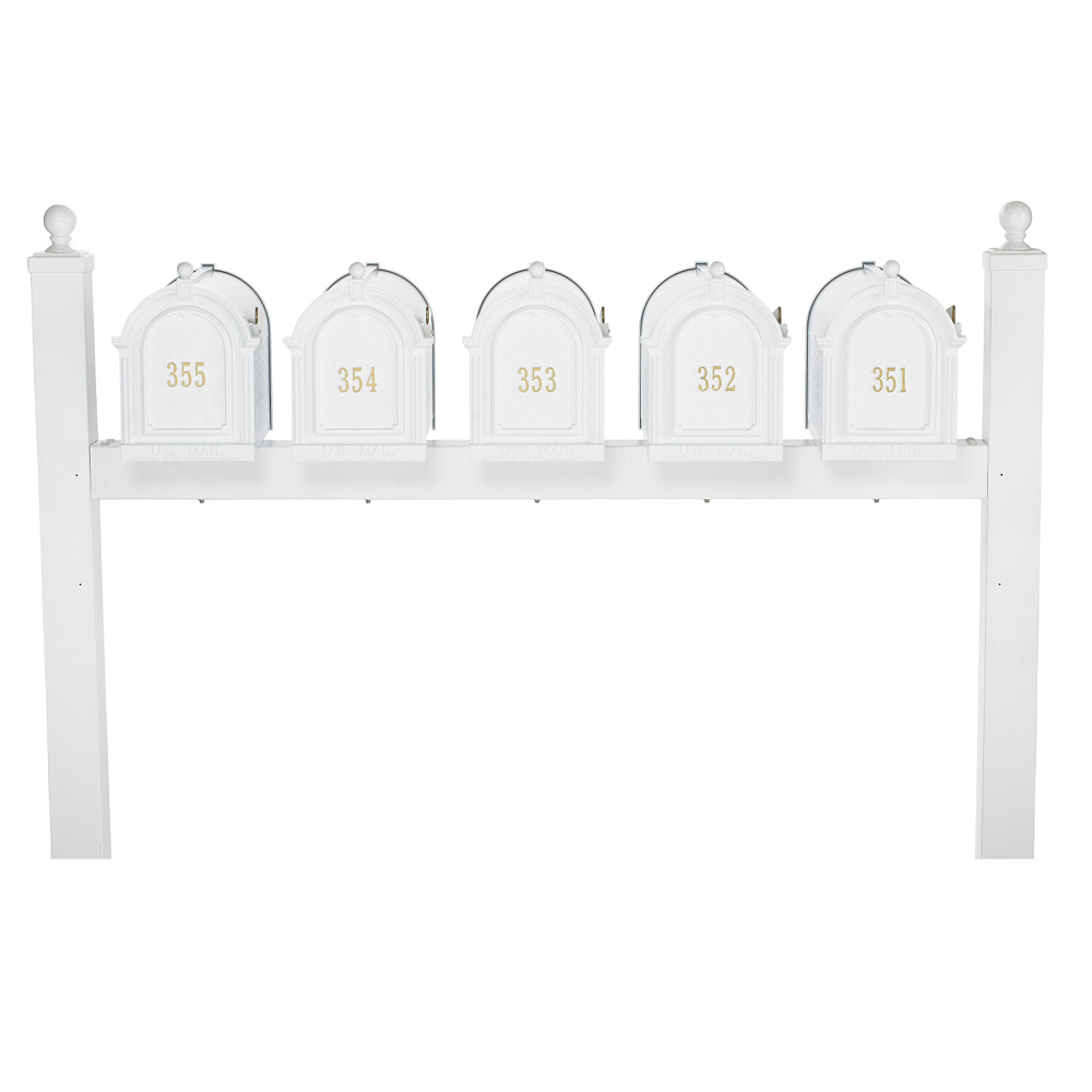 Whitehall Capitol Five Mailbox Package in White