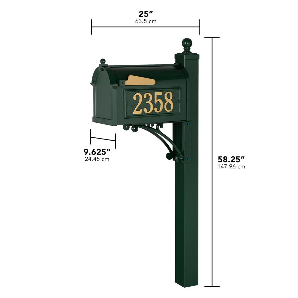 Deluxe Capitol Mailbox Package in Green - 16299