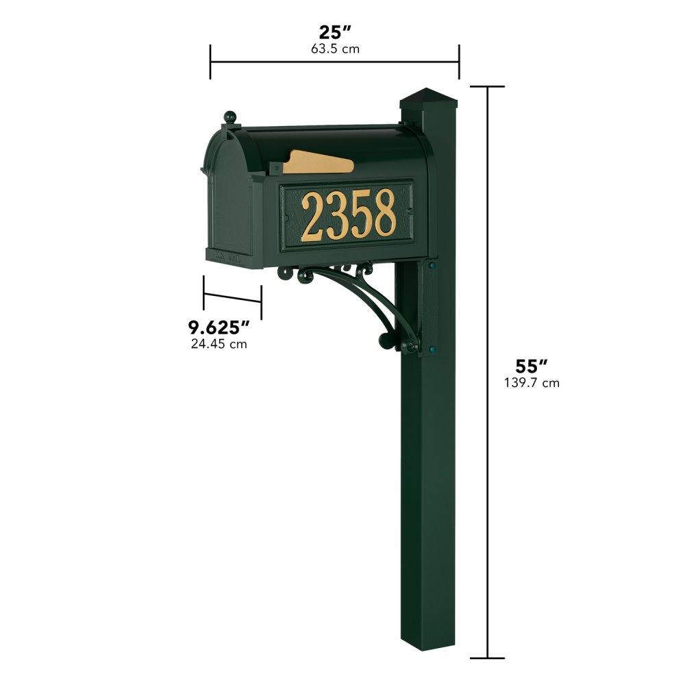 Superior Capitol Mailbox Package in Green - 16325