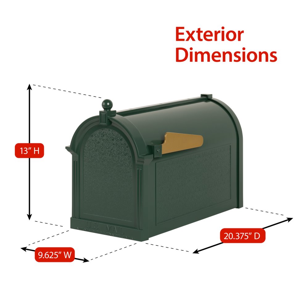 Superior Capitol Mailbox Package in Green - 16325