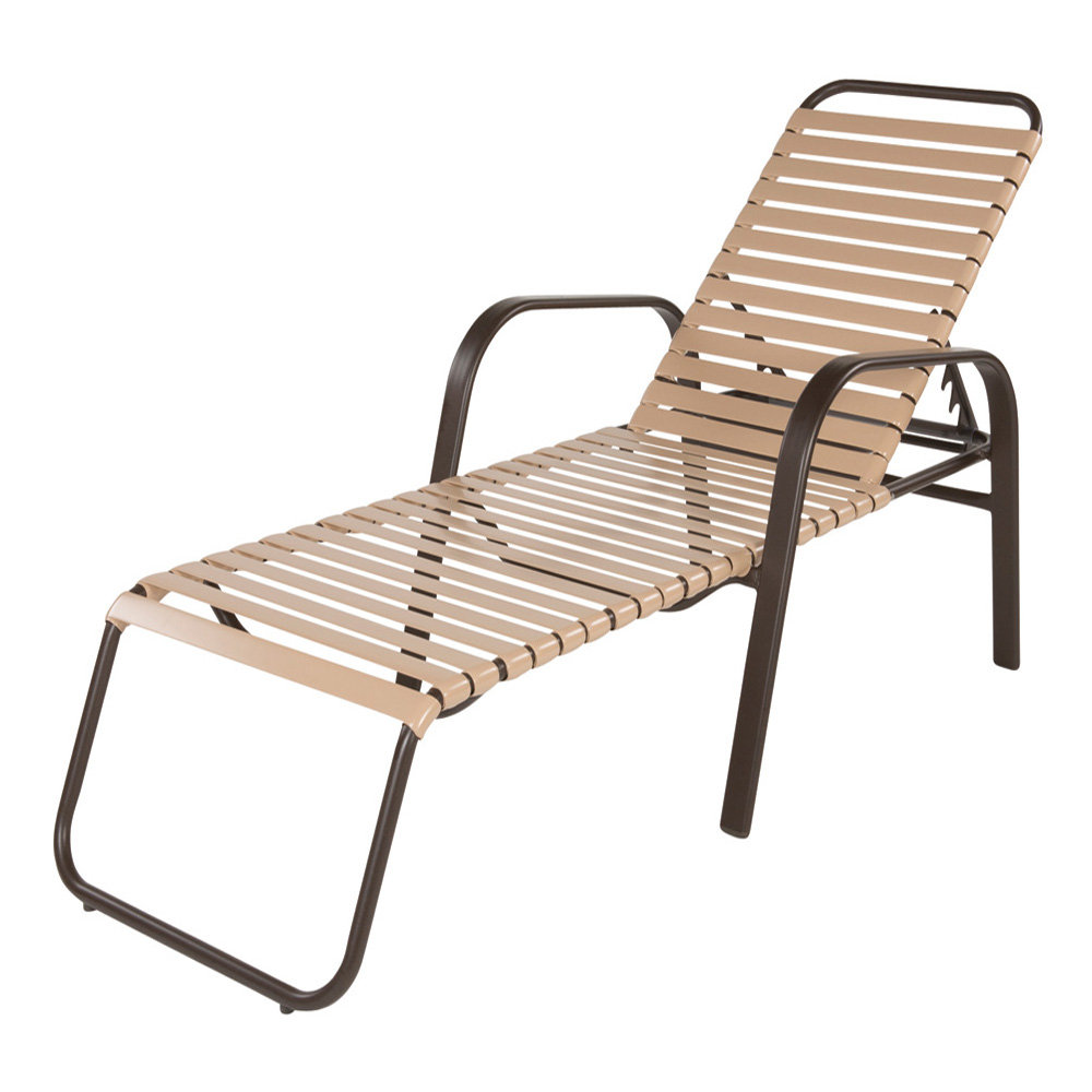 Windward aluminum chaise with vinyl straps