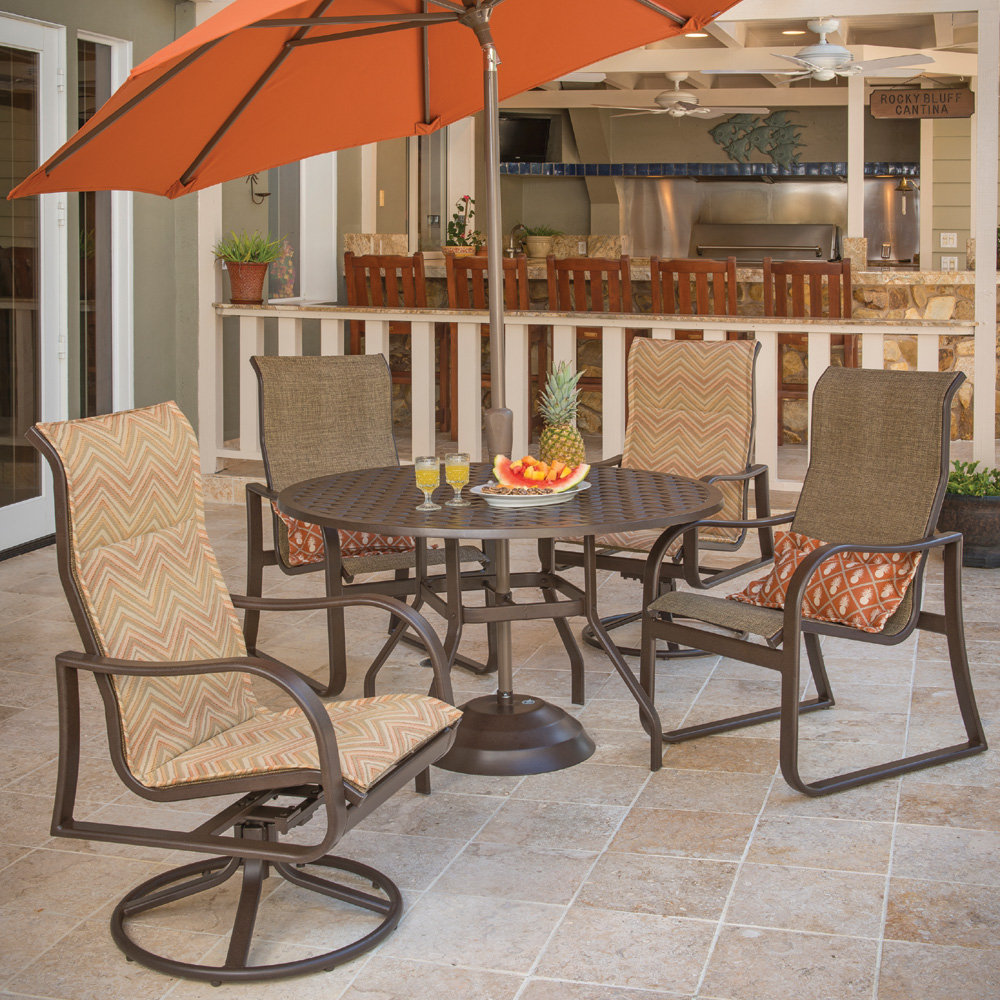 Windward aluminum dining chair with sling seating