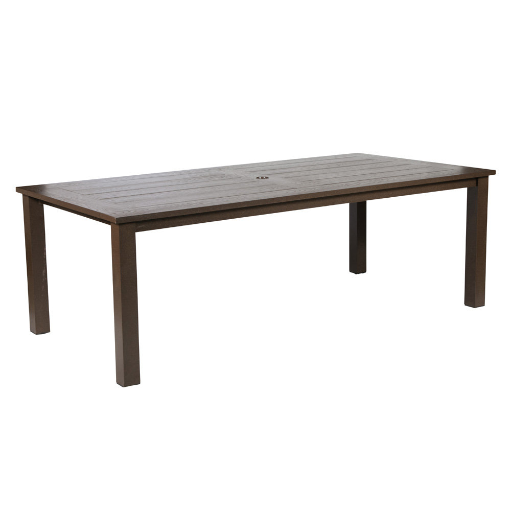Windward Etched Wood Grain Aluminum 42" x 86" Rectangle Dining Table - KD4286SEAU