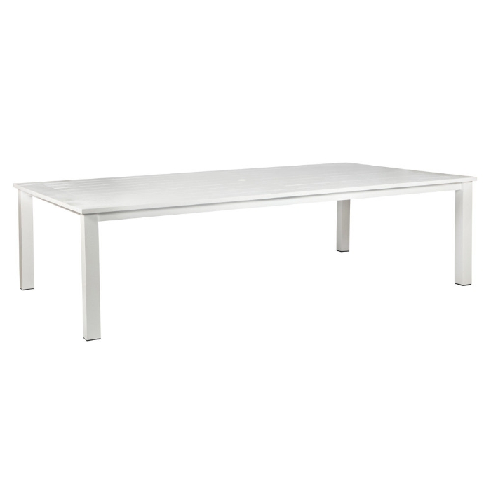 Windward Etched Wood Grain Aluminum 61" x 106" Rectangle Dining Table - KD61106SEAU