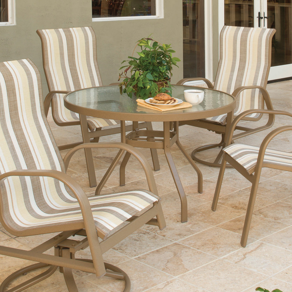 Windward dining table with glass top