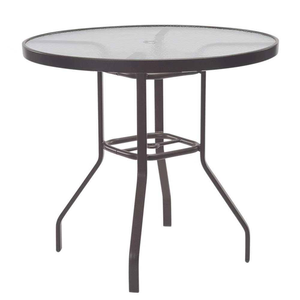 Windward Glass 42" Round Balcony Table with Umbrella Hole - KD4218-36GU