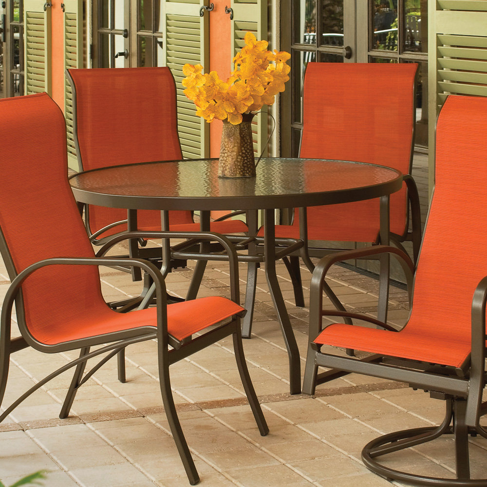 Windward chat table with glass top