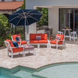 Windward Sanibel MGP Cushion Outdoor Sectional and Lounge Chair Set - WW-SANIBEL-SET1