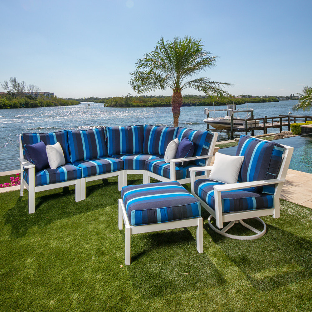 Windward Sanibel MGP Cushion L-Sectional and Swivel Rocker Lounge Chair Set - WW-SANIBEL-SET2
