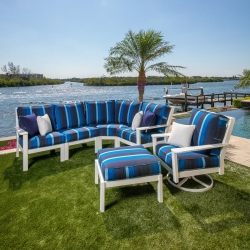 Windward Sanibel MGP Cushion L-Sectional and Swivel Rocker Lounge Chair Set - WW-SANIBEL-SET2