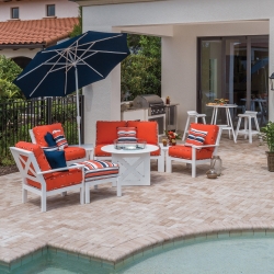 Windward Sanibel MGP Cushion Outdoor Furniture Set with Fire Table - WW-SANIBEL-SET3