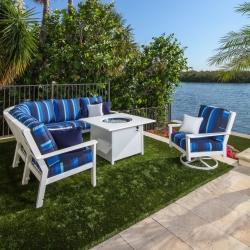 Windward Sanibel MGP Cushion Outdoor Sectional Set with Fire Table - WW-SANIBEL-SET4