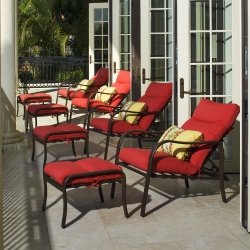 Windward Sonata Cushion Set of 4 Recliners with Ottomans - WW-SONATA-SET3