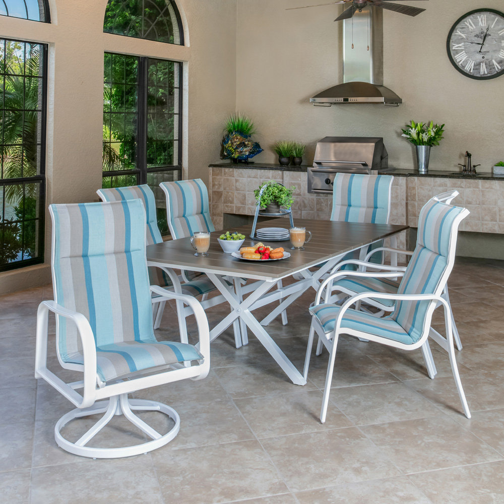 Windward aluminum counter stool with sling seating