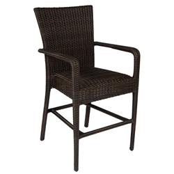 Woodard All Weather Wicker Counter Stool with Padded Seat - S593087