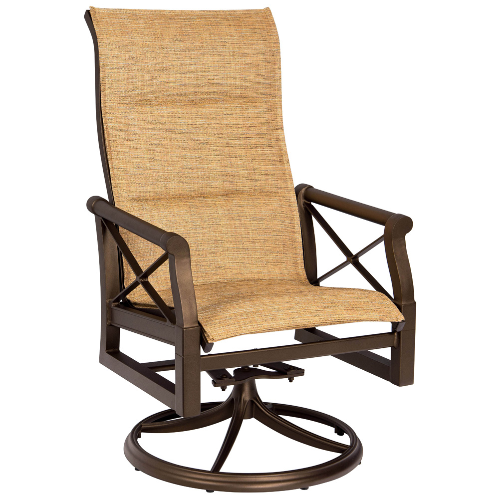 Woodard Andover High Back Swivel Rocker Dining Arm Chair  - 3Q0566