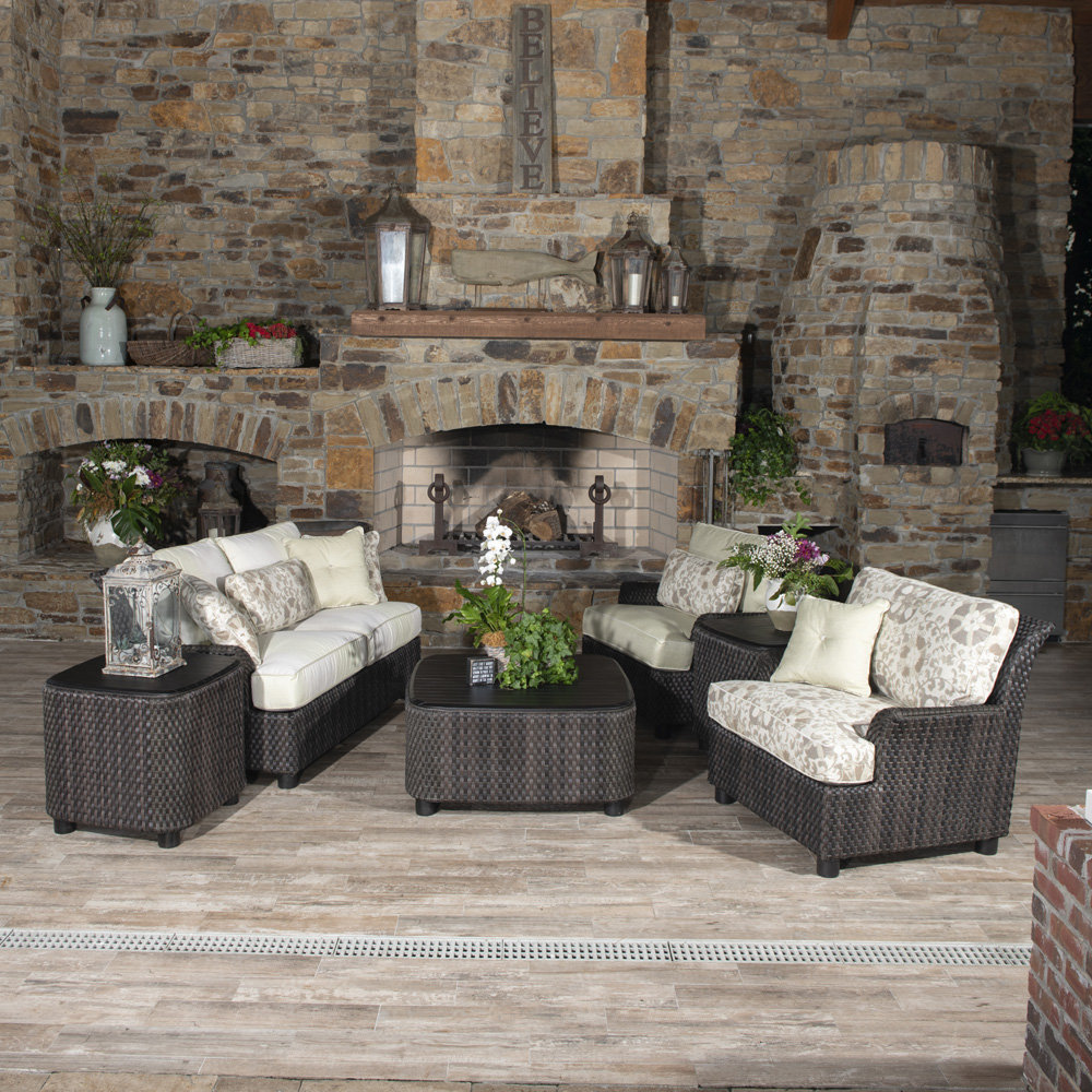 Woodard Aruba Wicker Patio Set with Loveseat and Lounge Chairs - WD-ARUBA-SET3