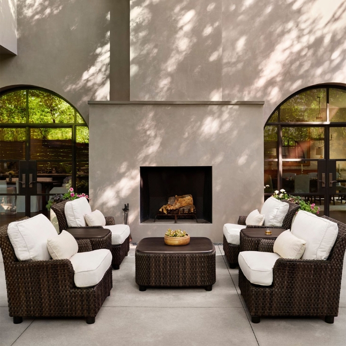 Woodard Aruba Outdoor Wicker Lounge Chair Set for 4 - WD-ARUBA-SET4