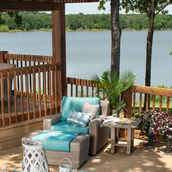 Woodard Augusta Outdoor Wicker Lounge and Side Table Furniture Set - WD-AUGUSTA-SET7