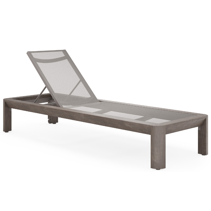 Woodard Beau NexTeak Sling Chaise Lounger bark