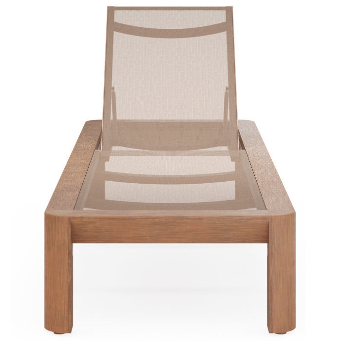 Woodard Beau NexTeak Sling Chaise Lounger front