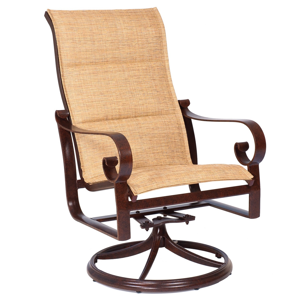 Woodard Belden Padded Sling High Back Swivel Rocker - 620566