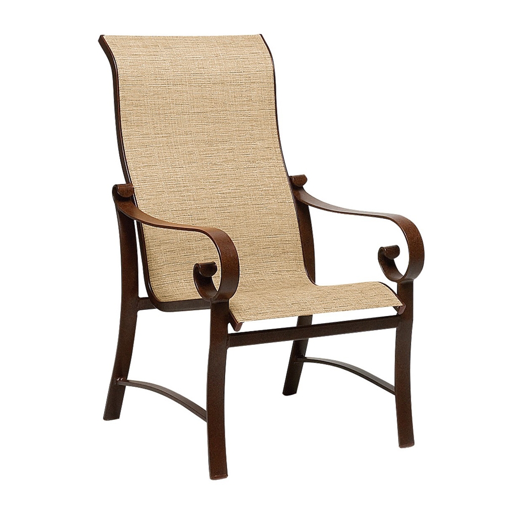 Woodard Belden Sling High Back Dining Arm Chair - 62H425