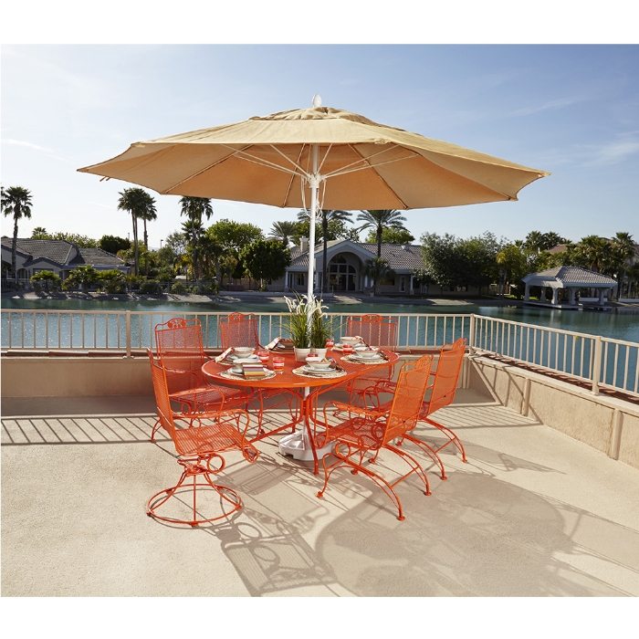 Woodard Briarwood Wrought Iron Outdoor Dining Set for 6 - WD-BRIARWOOD-SET3