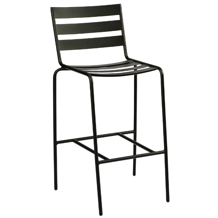 Slatted seat and back bar stool