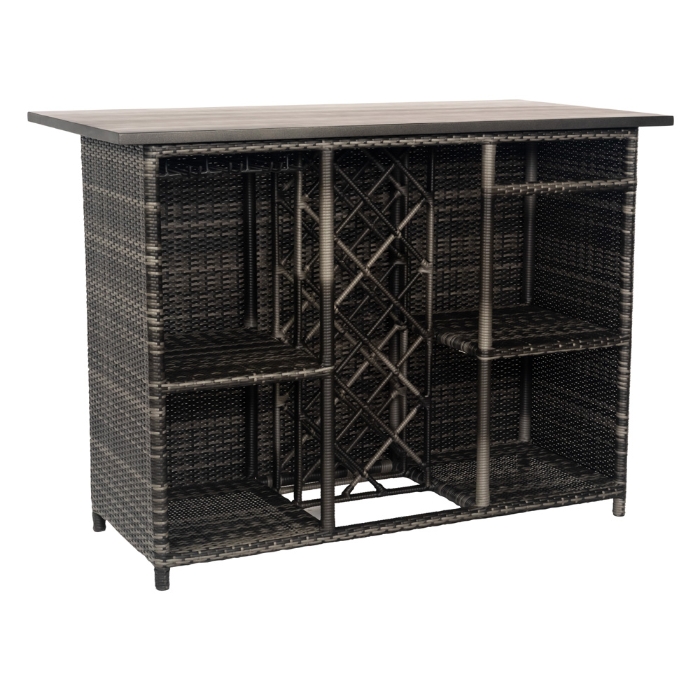 aluminum frame wicker bar table
