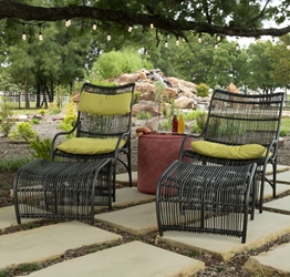 Woodard Canaveral Rattan Wicker Lounge Chair and Ottoman Set - WD-CANAVERAL-SET11
