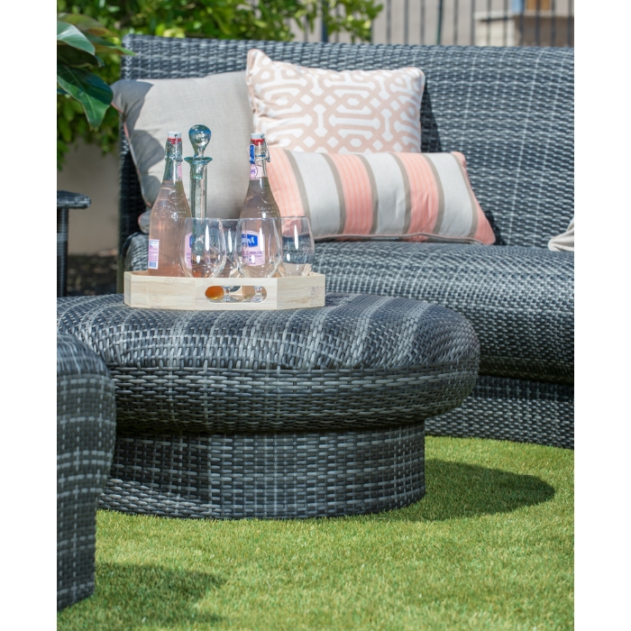 Woodard Canaveral Genie Round Modern Wicker Ottoman